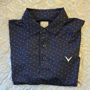 Callaway Men's Dark Blue Polo with Red Accents